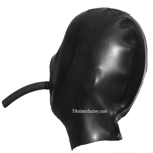 Single Skinned Latex Hood with Breathing Pipe