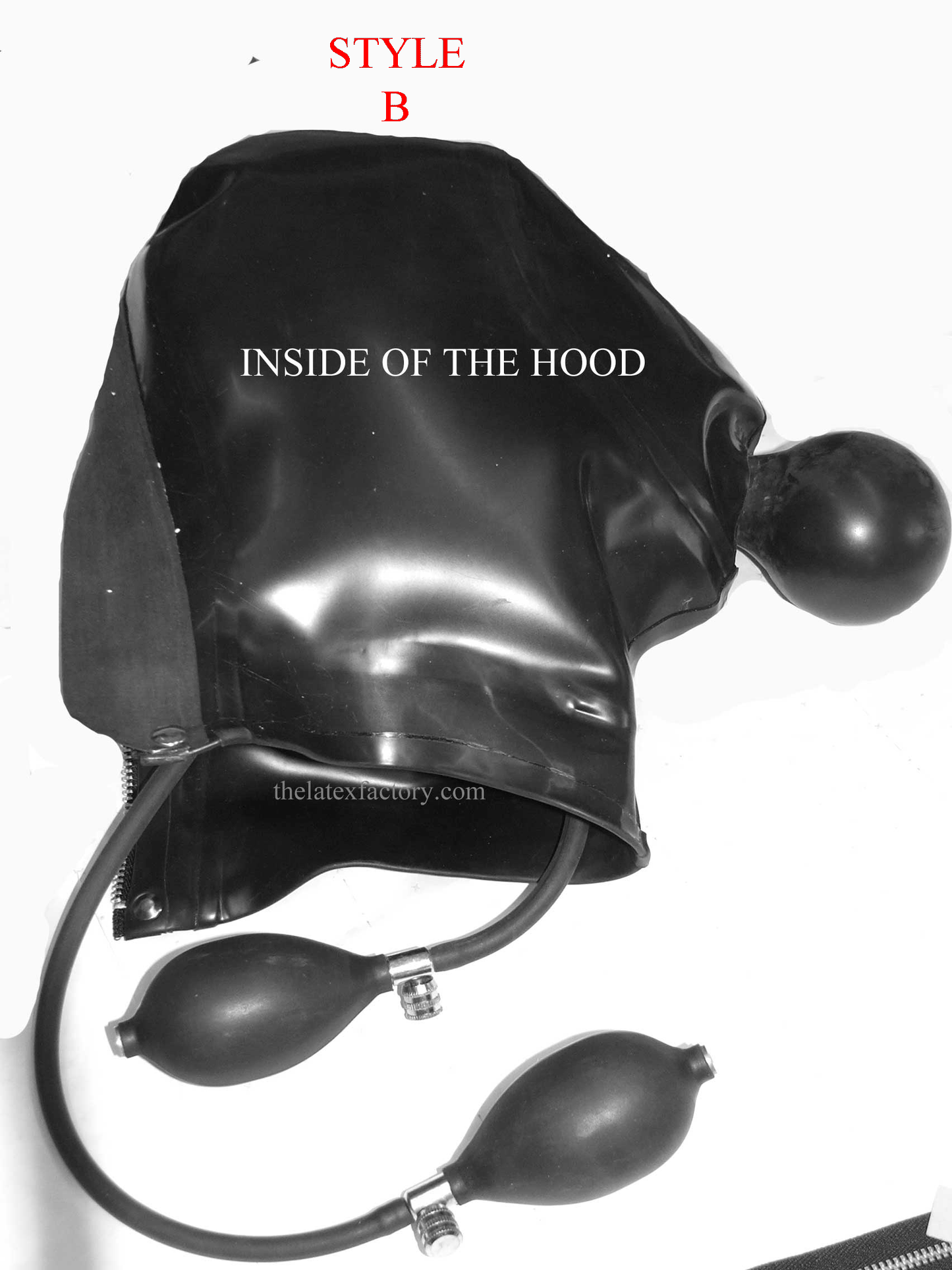 Inflatable Hood with inflatable Gag