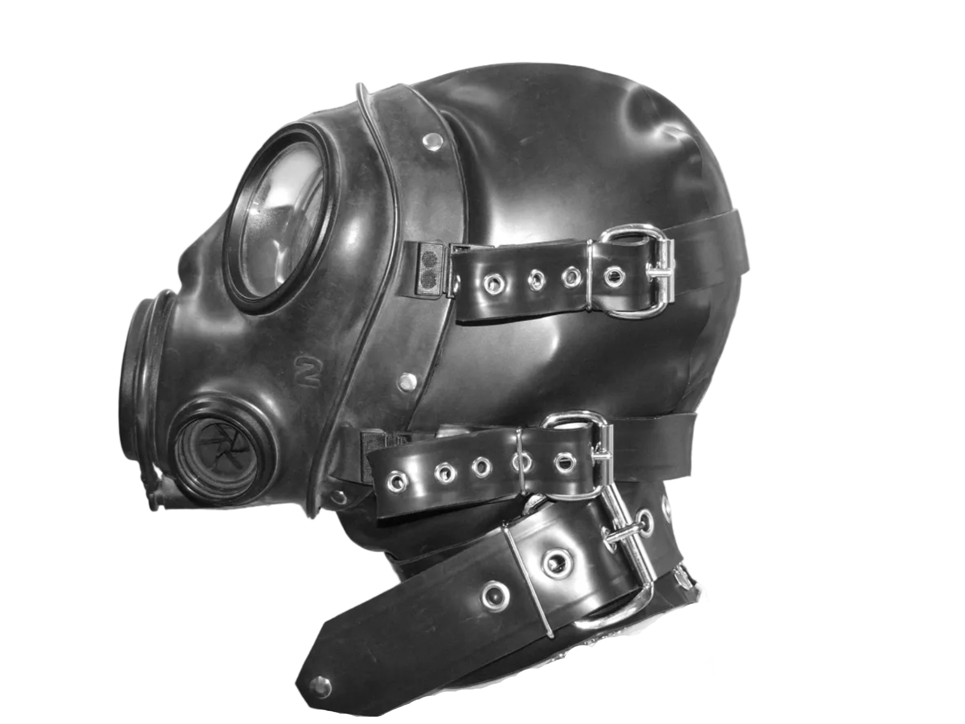 gas mask hood with large belt made in uk